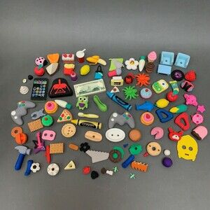 Eraser Toys Fruits Deserts Animals Spiders Vegetables Crayon Lot of 160